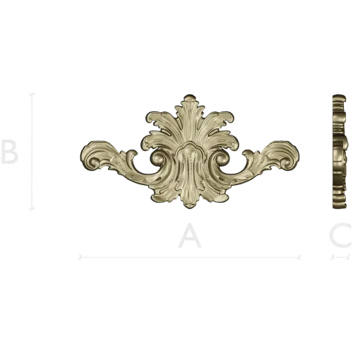 Ornate acanthus cartouche 3D STL for CNC carving