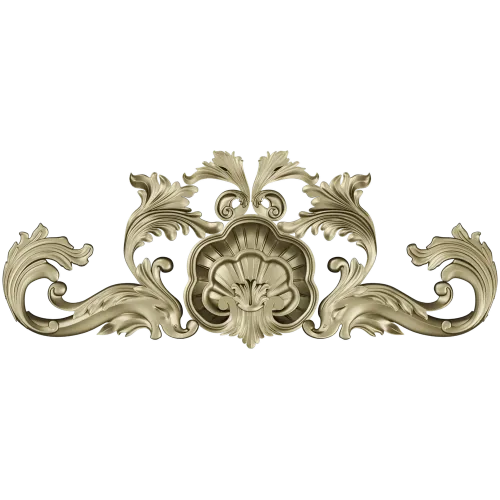 Shell & Acanthus Cartouche STL 3D Model for CNC