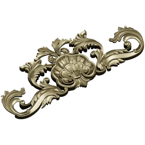 Shell & Acanthus Cartouche STL 3D Model for CNC