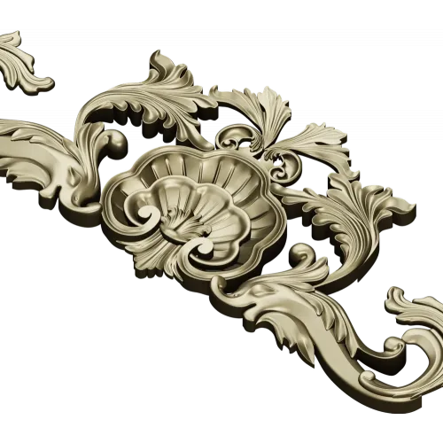 Shell & Acanthus Cartouche STL 3D Model for CNC