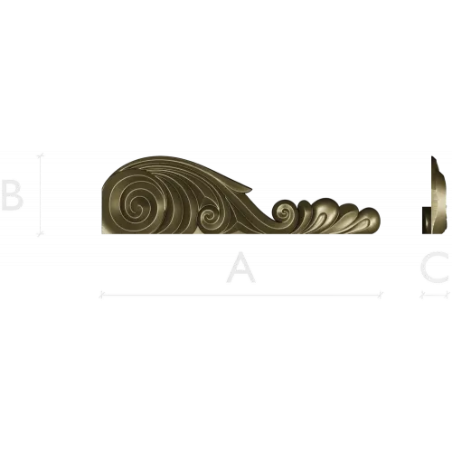 Венецианский акант - декоративная накладка STL для ЧПУ