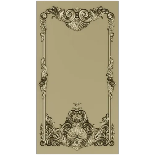 Rococo Shell Decorative Panel STL