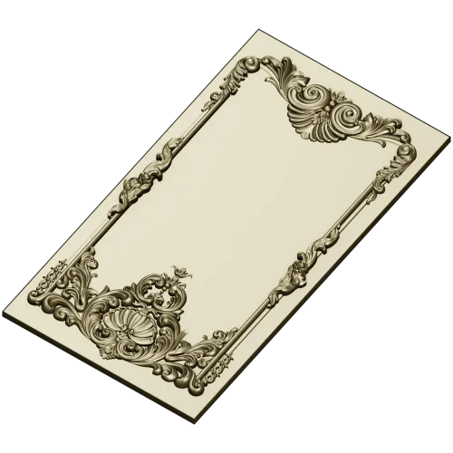 Rococo Shell Decorative Panel STL