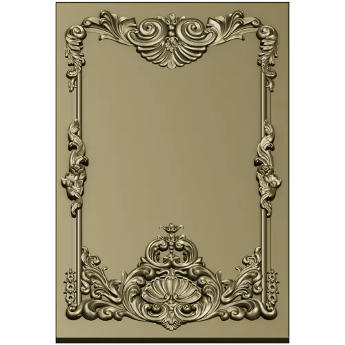 Rococo Shell Decorative Panel STL