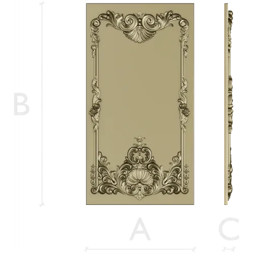 Rococo Shell Decorative Panel STL