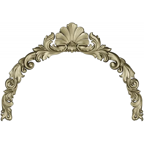 Рокайльный картуш - верхний декор для рамы (STL модель)