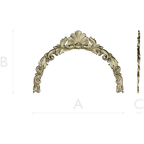 Рокайльный картуш - верхний декор для рамы (STL модель)