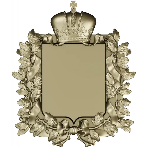 Royal Crowned Cartouche - STL 3D Model for CNC