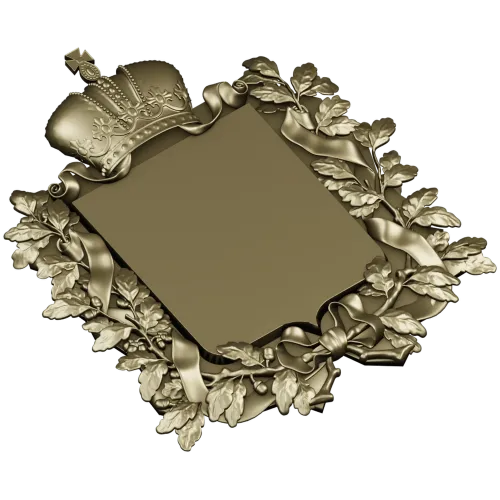 Royal Crowned Cartouche - STL 3D Model for CNC