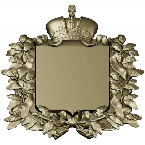 Royal Crowned Cartouche - STL 3D Model for CNC