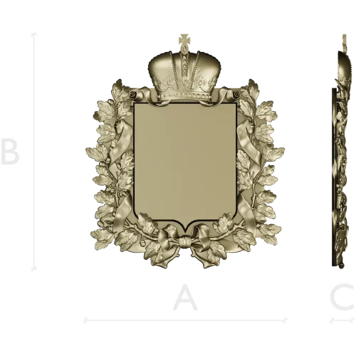 Royal Crowned Cartouche - STL 3D Model for CNC