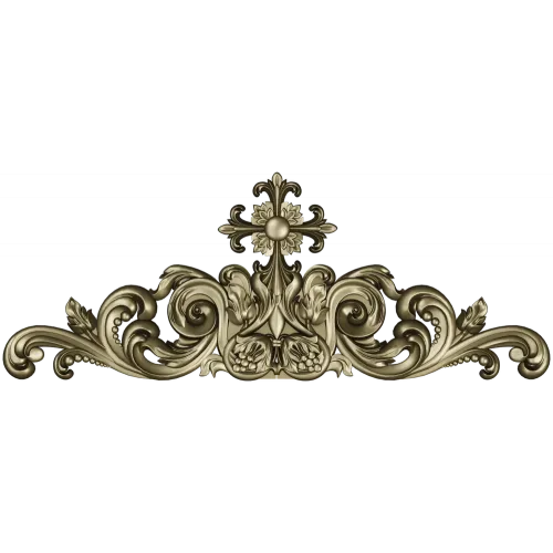 Ornamental Acanthus Crest - High Relief STL 3D Model for CNC