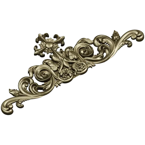 Ornamental Acanthus Crest - High Relief STL 3D Model for CNC