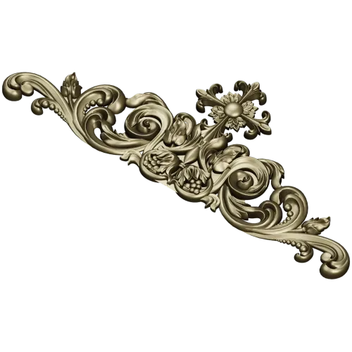 Ornamental Acanthus Crest - High Relief STL 3D Model for CNC