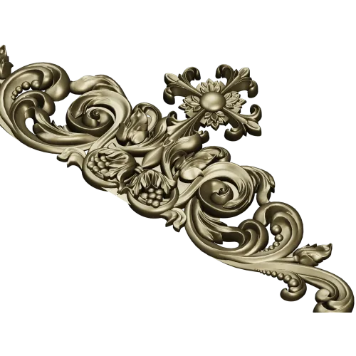 Ornamental Acanthus Crest - High Relief STL 3D Model for CNC