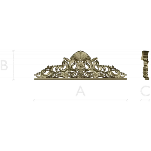 Regal Shell Pediment STL 3D Model for CNC