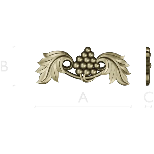 Grape and Acanthus Decorative Applique STL for CNC