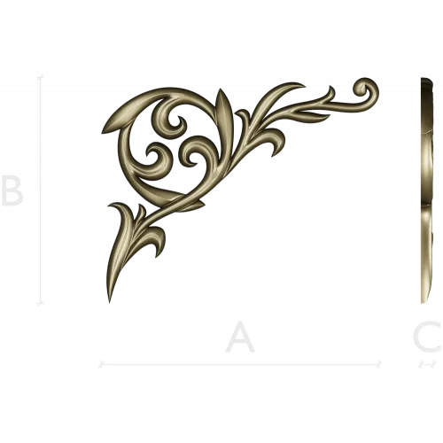 Baroque Acanthus Corner STL for CNC carving