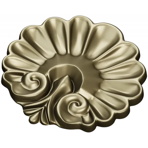 Rococo Shell Rosette - STL 3D model for CNC carving