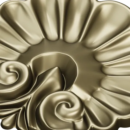 Rococo Shell Rosette - STL 3D model for CNC carving
