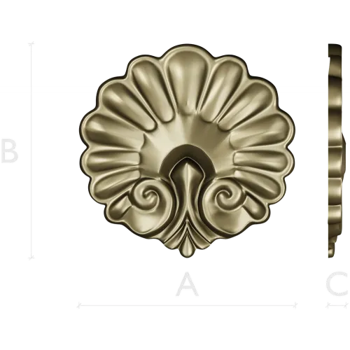 Rococo Shell Rosette - STL 3D model for CNC carving