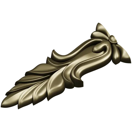 Baroque Acanthus Leaf Applique - STL 3D model for CNC