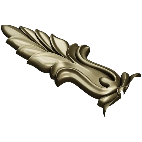 Baroque Acanthus Leaf Applique - STL 3D model for CNC