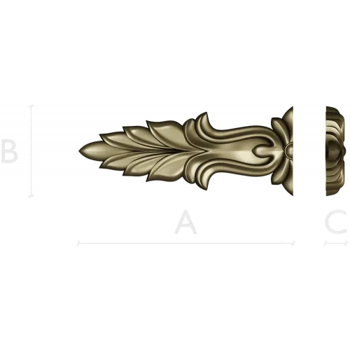 Baroque Acanthus Leaf Applique - STL 3D model for CNC