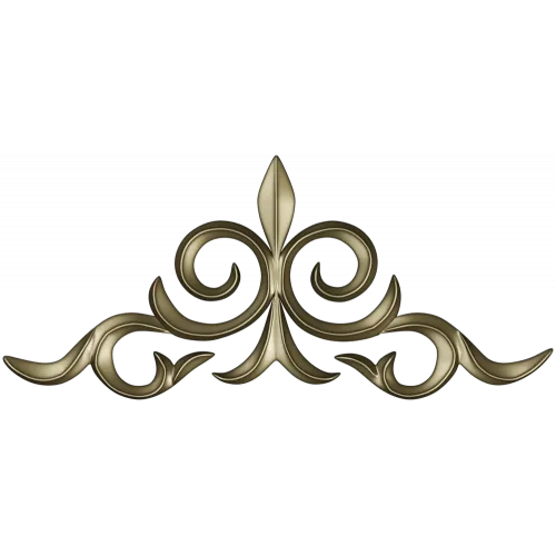 Ornamental Fleur Cartouche STL - 3D model for CNC carving