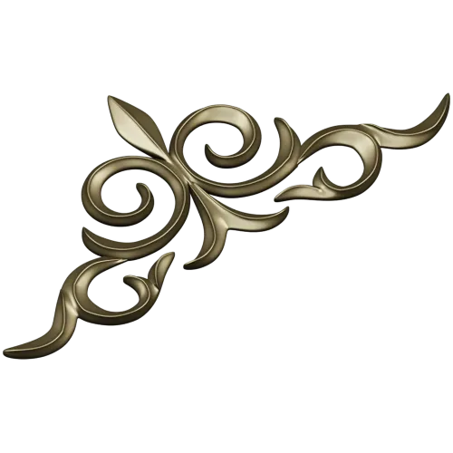 Ornamental Fleur Cartouche STL - 3D model for CNC carving