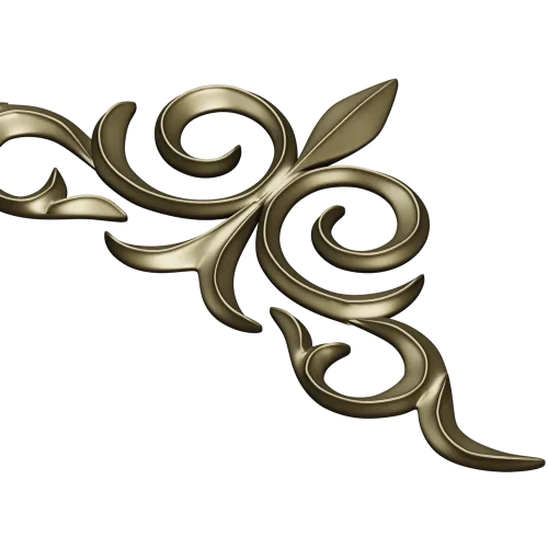 Ornamental Fleur Cartouche STL - 3D model for CNC carving