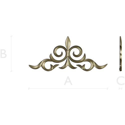 Ornamental Fleur Cartouche STL - 3D model for CNC carving