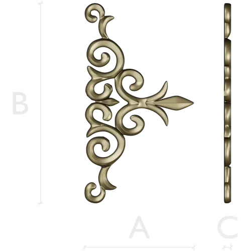 Acanthus Corner Ornament - STL 3D Model for CNC