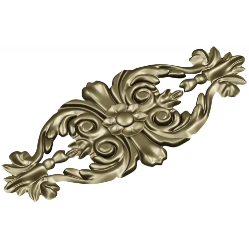 Baroque Floral Applique - detailed STL 3D model for CNC