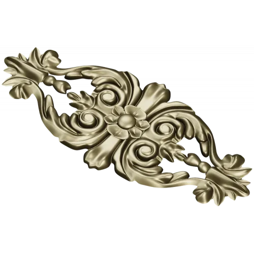 Baroque Floral Applique - detailed STL 3D model for CNC