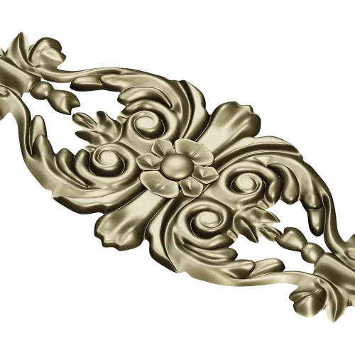 Baroque Floral Applique - detailed STL 3D model for CNC