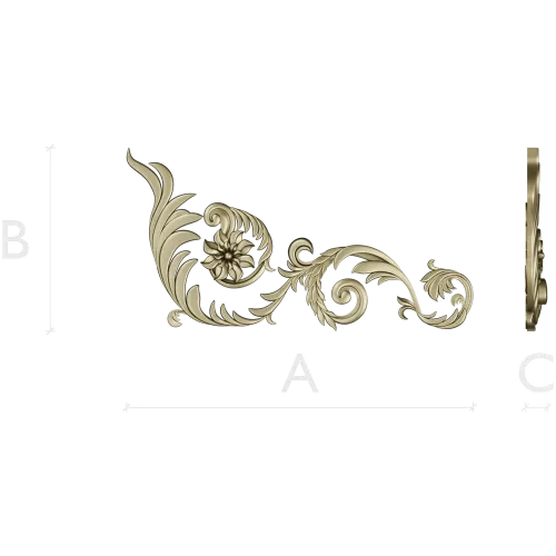 Acanthus Corner Ornament STL