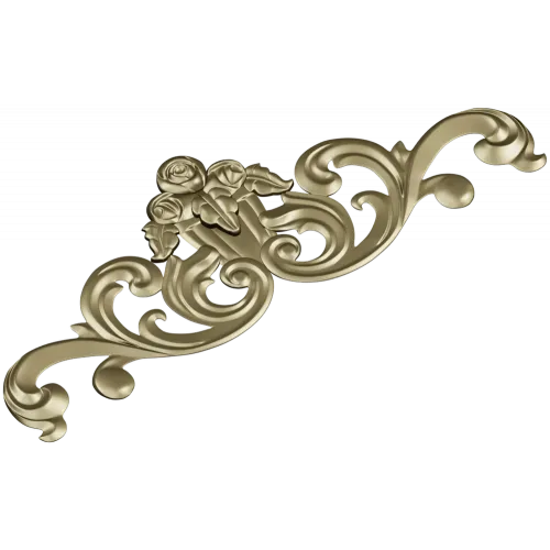 Rose Acanthus Cartouche - STL 3D Model for CNC