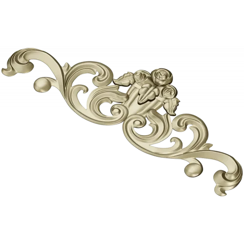 Rose Acanthus Cartouche - STL 3D Model for CNC