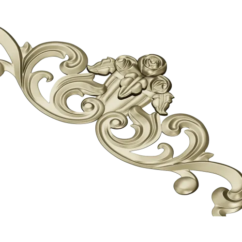 Rose Acanthus Cartouche - STL 3D Model for CNC