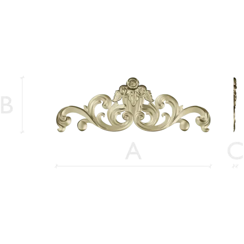 Rose Acanthus Cartouche - STL 3D Model for CNC