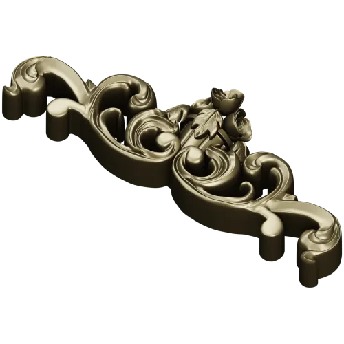 Рокайльный картуш с розой - 3D модель STL для ЧПУ