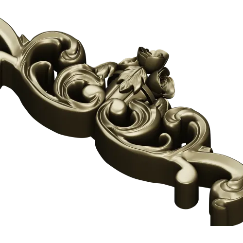 Рокайльный картуш с розой - 3D модель STL для ЧПУ
