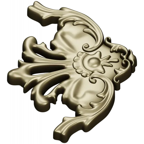 Rococo Floral Corner STL for CNC Milling
