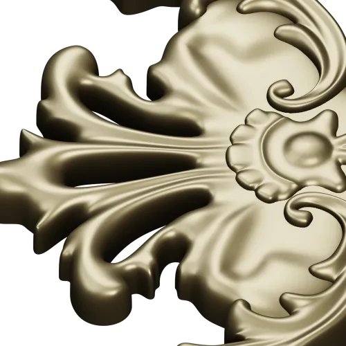 Rococo Floral Corner STL for CNC Milling