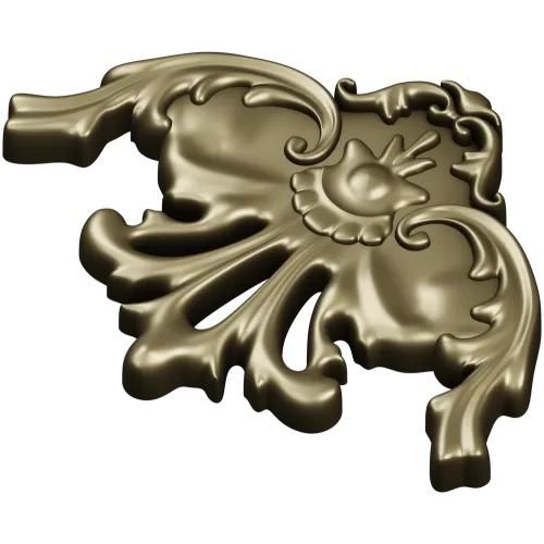 Rococo Floral Corner STL for CNC Milling