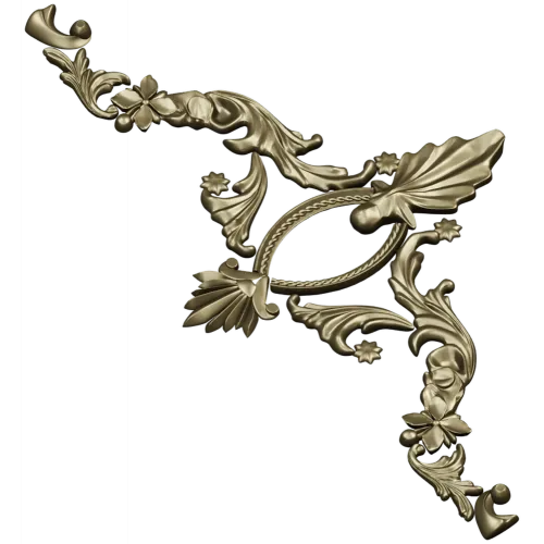Rocaille Corner Applique STL - ornate corner 3D model for CNC