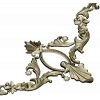 Rocaille Corner Applique STL - ornate corner 3D model for CNC