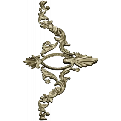 Rocaille Corner Applique STL - ornate corner 3D model for CNC