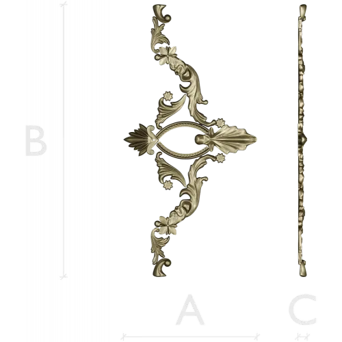 Rocaille Corner Applique STL - ornate corner 3D model for CNC